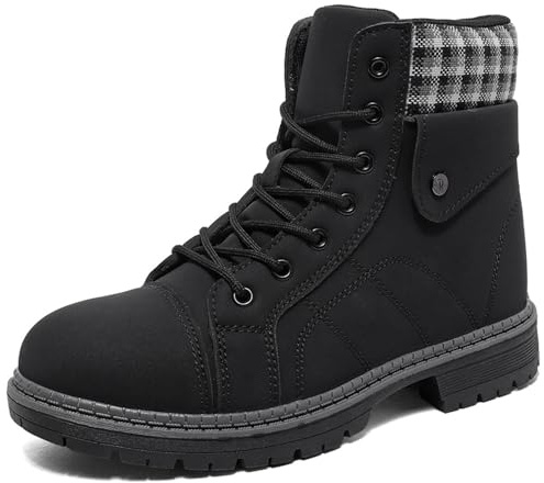 Rokiemen Winterschuhe Damen Winterstiefel Warme Stiefeletten Mädchen Outdoor Rutschfeste Arbeitsschuhe Trekking Wanderschuhe Schwarz EU41