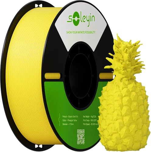 Creality Soleyin PLA Filament 1.75mm Gelb, 3D Drucker Filament 1kg 30-300mm/s, für die meisten 3D-Drucker Creality Ender-3 K1 K1C K2 plus Hi (Ananasgelb)