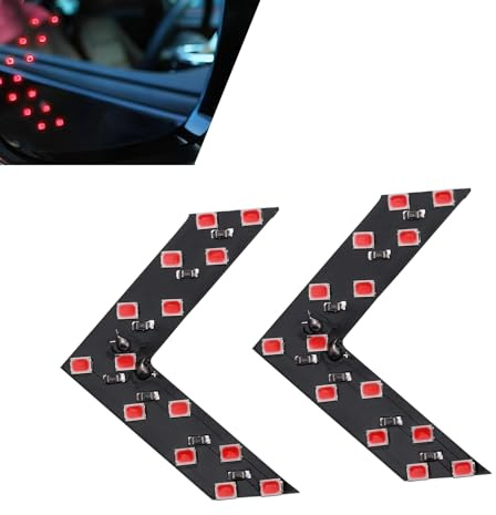 Zigeiya 2 PCS Car Rearview Mirror Turn Signal Light, 3528-14SMD Arrow-shaped Indicator, High Brightness Hidden Lighting Assembly, Universal Safety Warning Accessory for Car Modification (Red)