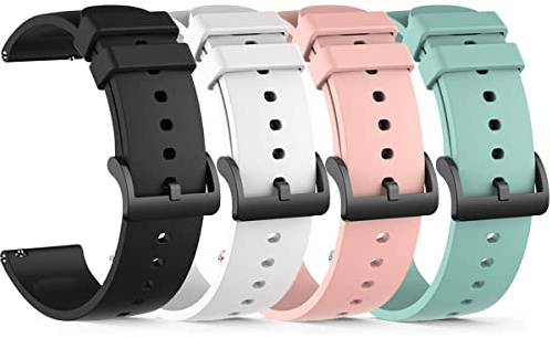 NineXuan Soft Silicone Bracelet for Motast P32 P32E Replacement Watch Band, 20mm Wristbands Straps for Motast P32 P32E 1.69 Smartwatch Accessory (4 Pack B)