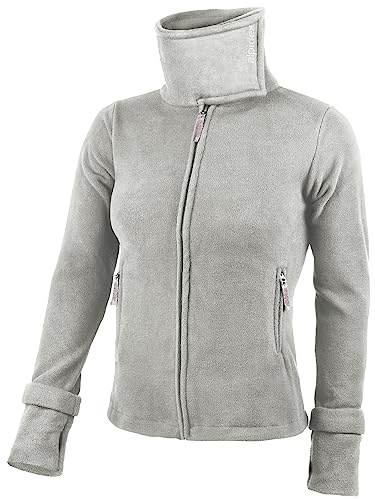 ALPIDEX Giacca Donna Pile Calda Morbido Full Zip Coletto Alto Antivento Felpa Outdoor Caldissima Invernale Termica Cerniera, Taglia:xxl, Colore:Grey
