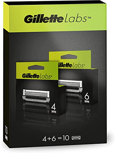 Gillette Labs mit Peelingstange, für Herren von Gillette, 10 Nachfüllpackungen für Lamesgillettelabs mit Peelingstange, für Herren von Gillette, 10 Nachfüllpackungen, 6 + 4 Klingen