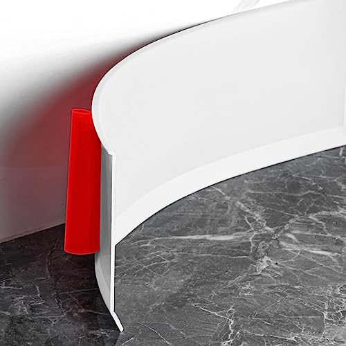 Heonay Flexible Baseboard Molding Trim 4 Inch Self-Adhesive Vinyl Wall Base Peel and Stick Cove Base Rubber Wall Baseboard Moulding Trim (20Ft, White)