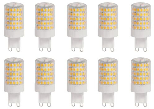 WULUN G9 10W lampadina LED, bianco caldo, 3000K, equivalente 100W alogeno, 93Pz LED, 1000 LM, angolo di fascio 360°, super luminoso, CA 220V-240V, senza sfarfallio non dimmerabile, confezione 10