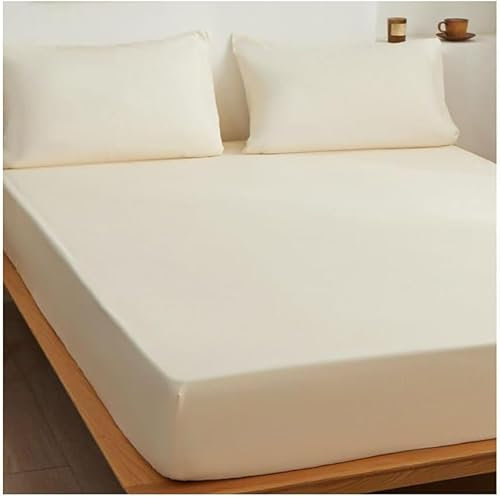 3D Beige Spannbettlaken 70x140cm, Beige Weiches Mikrofaser Bettlaken für Kinder, Bettlaken Spannbetttuch 70x140 bis 30 cm Matratzenhöhe mit 2 kissenbezüge b4950