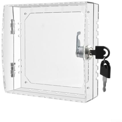 Caja de bloqueo de termostato con 2 llaves, caja protectora de termostato transparente, 16 x 15 x 6 cm, caja de cubierta de termostato montada en la pared, para restaurantes, escuela