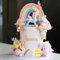 Unicorn Cake Topper, Unicorn Rainbow Cake Decorations with Butterflies Artificial Dried Flower Colorful Ball Happy Birthday Cake Decorations for Boys Girls Kids Birthday Party Baby Shower Supplies