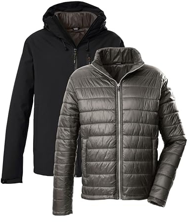 killtec Uomo Giacca outdoor/3 in 1 giacca funzionale con cappuccio e trapuntata con zip KOW 95 MN JCKT, schwarz, S, 43492-000