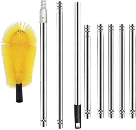 WNXGNHO Pulitore per Grondaie Estensibile Pratico Acciaio Inossidabile con Setole Robuste Portatile per Manutenzione Domestica Uso Quotidiano