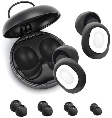 Ear Plugs for Sleep, Up to 45dB Noise Cancelling Reusable Silicone Earplugs with 8 Sizes (XS/S/M/L) & Case – Comfortable Hearing Protection for Sleeping, Travel, Work, and Concerts