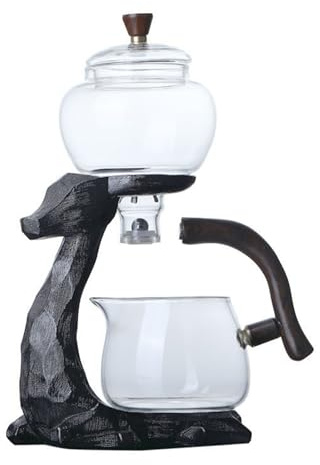 ZEPFJHE Bollitore multifunzionale per tè in vetro per foglie sciolte Teiera pigro Teiera Teiera con infusore pigro automatico Bollitore borosilicato