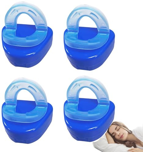 keloppasit Boquilla Antironquidos, 4 Pieza, Dispositivo Ferula Antirronquidos Reutilizable, Protector Bucal Dormir, Ayuda para Reducir Los Ronquidos, para Apnea del Sueño