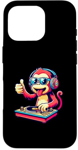 Scimmia Divertente Musica DJ Custodia per iPhone 16 Pro