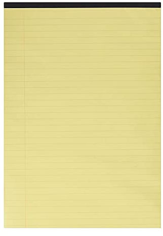 Q-Connect KF01387 Executive Block A4 schwach liniert mit Rand 10 Stück gelb