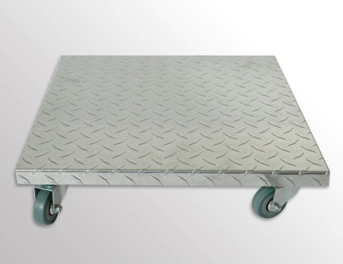 Möbelroller/Pflanzenroller (Profi) 40x40 cm, Alu, 150 kg, PU-Rolle, Marke: Szagato, Made in Germany (Design-Pflanzenroller Transportroller Rollbrett)