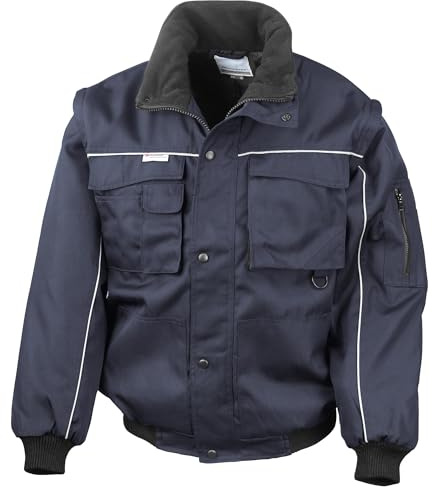 Result RE71A Work-Guard Zip Sleeve Heavy-Duty Pilot Jacket - Navy/Navy, X-Large