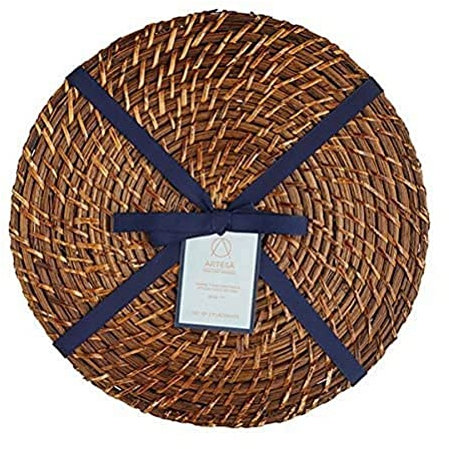 Artesa Bamboo Rattan Placemats, Brown, 28 cm, Set of 2, 11 Diameter