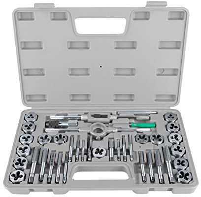 Set Maschi E Filiere, 40 Pezzi Set Maschi Per Filettare In Acciaio M3-M12, Rubinetto Metrico Tap Wrench e Die Pro con Chiavi e Strumenti a Mano per Impieghi Gravosi