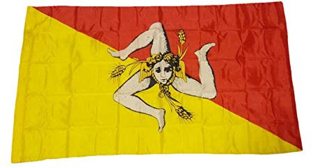 R&F srls Flagge Sizilien Trinacria Stoff Standardgröße 90 x 150 cm