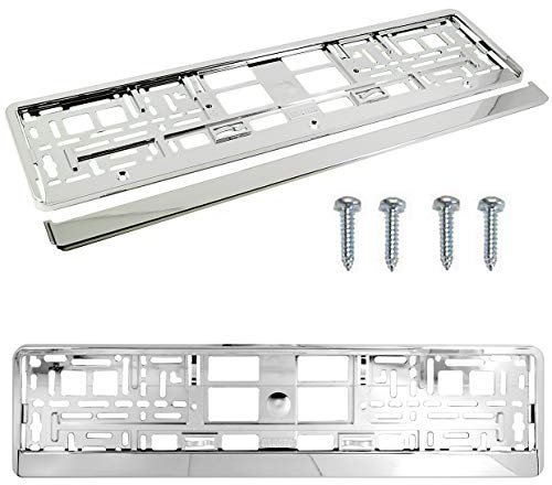 PAIR (2PCS) SUPER CHROME Car Registration License Number Plate Surround Holder Frame Surround