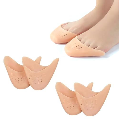 Salvapunte in Silicone Gel Salva Punte,2 Paia Salvapunte in Silicone,Piede Suggerimento Manicotto Per Proteggere Piedi,Copri Dita Salvapunta per Scarpe a Punta Ballet e Danza Classica(Beige)