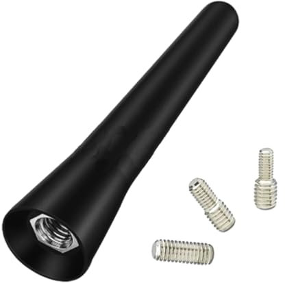 1 Pièces Antenne de Toit de Voiture, 6.5 CM Antenne Voiture Courte Puissante Universelle avec Adaptateur Filetage M4, M5, M6, Mini Antenne de Voiture en Acier Inoxydable pour Tous Les Voiture
