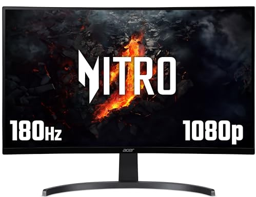 acer Nitro ED273S3 27 inch Full HD (1920 x 1080) Curved Gaming Monitor - 180Hz, 5ms, VA Panel, FreeSync Premium, 72% NTSC, HDR Ready, Speakers, DisplayPort, HDMI