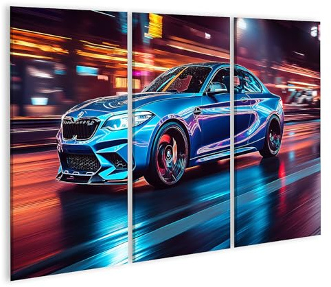 islandburner Quadro su tela auto luminosa a velocità notturna per soggiorno appassionati di auto concessionarie immagini murali poster