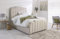 MOORCROFT BEDS 3FT Single Ottoman Storage Divan Bed Frame Upholstered in Plush Velvet Gas Lift Up With Headboard - No Mattress (Cream, 3FT Single Bed Gas Lift)