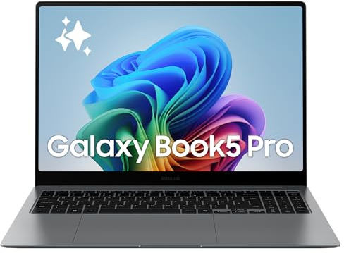 Samsung Galaxy Book5 Pro, AI Laptop, 16 Screen, Intel Core Ultra 7, 32GB Memory, 512GB Storage, Wi-Fi 7, Long Battery Life, Grey