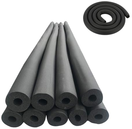 Negro Aislamiento de Tuberías Coquilla Aislante 16-108mm ID, 20/30mm Grosor Tubería de Aislamiento Impermeable para Soporte de Agarre de Mango(108mm*20mm*1.9m)