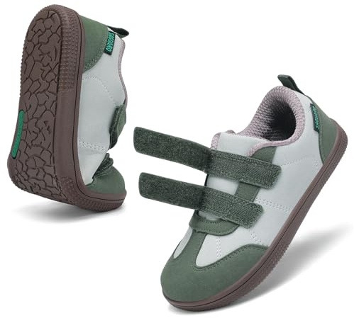 SAGUARO Bambini Barefoot Bambino Bambina Scarpe Minimaliste Estive Scarpe Ginnastica Pianta Larga Barefoot Shoes per Uscite Casual, Parco e Sport Leggeri Verde, Gr.25