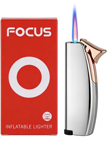 Encendedor de tormenta recargable de metal – Diseño elegante de arco con llama de chorro ajustable | Encendedor de Butano para exterior, camping, cigarrillos | Reutilizable y recargable (gas no