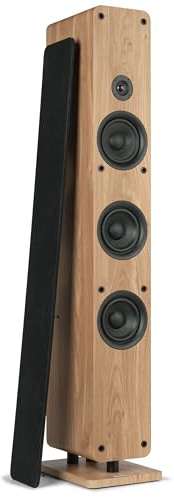 Audizio ARCO Enceinte Colonne Passive Hi-FI 160W Chêne Clair - Son Salon Stéréo pour Musique et TV - Tour de Son Élégante pour Système Hi-FI