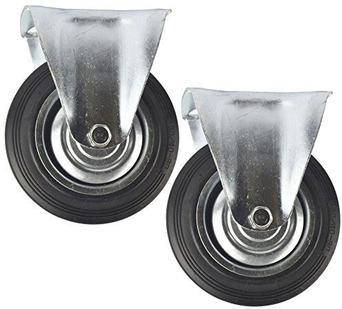 6 (150 mm) gomma rotella fissa carrello Ruote orientabili mobili (pacco da 2) CST09