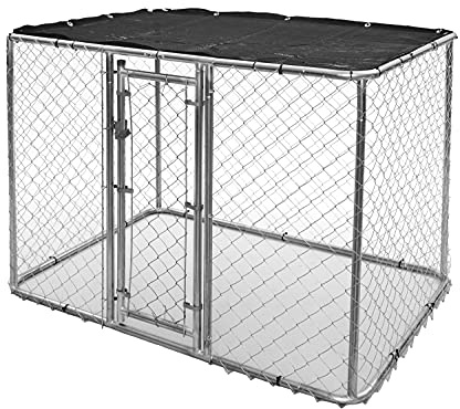 MidWest Homes for Pets Chain Link Portable Kennel with a Sunscreen, 6L x 4W x 4H Feet, K9 Kennel K9644