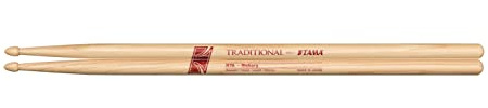 Tama TAMA-H7AW American Hickory Traditional Pair Wood Tip Drum Sticks Plain (390 mm Long, 13 mm Diameter)