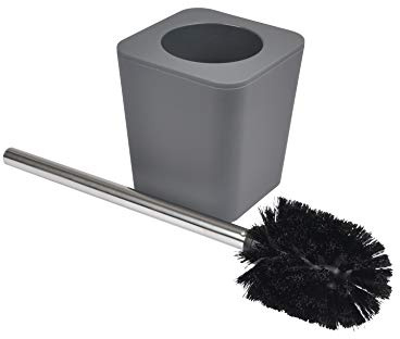 douceur d'intérieur, Brosse Wc (11.6 x 11.6 x 38.2 cm) Vitamine Anthracite, Plastique Soft Touch