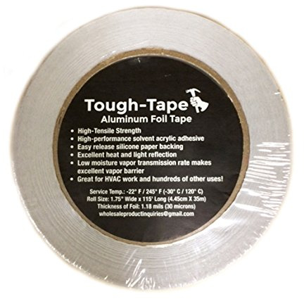 Tough Tape Premium Quality, Industrial-Grade Aluminum Foil for Heat Resistance - 1.75 x 115'