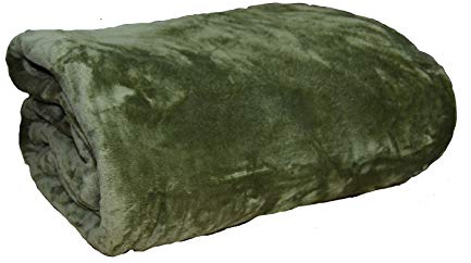 NG Distribution Deluxe faux fur soft Double King Throw Bed/sofa (King 200 x 250, Olive Green)