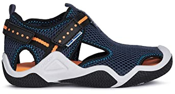 Geox Jungen Jr Wader Sport Sandal, Navy Orangefluo, 39 EU