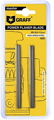 GRAFF Lame Rabot 82mm HSS - Lame réversible pour rabot électrique (2 pièces, 35°)