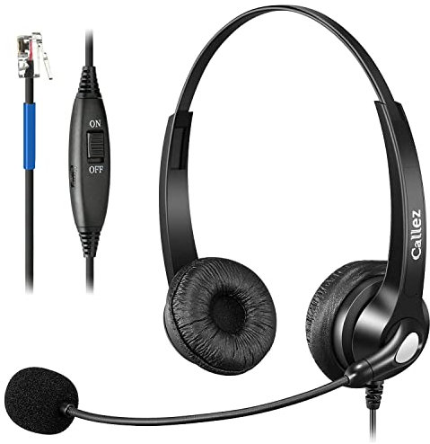 Cuffie Telefono Fisso RJ9 con Microfono a Cancellazione del Rumore, Auricolare Telefonica per Cisco 7821 7975G 7861 7941G 8845 8851 6851 9971, Plantronics M12 M22 Amplificatore, Call Center Ufficio