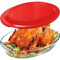 Fuente de Vidrio con Tapa, 2.2L - Fuente de Lasaña para Horno (NO LA TAPA), Ovalada, Recipiente de Vidrio con Tapa de Plástico