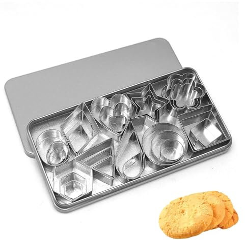 30 Stück Plätzchenausstecher,Ausstechformen Weihnachten Set,Plätzchen Ausstecher Mini, Kleine Keksausstecher aus Edelstahl, DIY Klein Ausstecher für Tortendekorationen Zuckerkuchen und Kekse