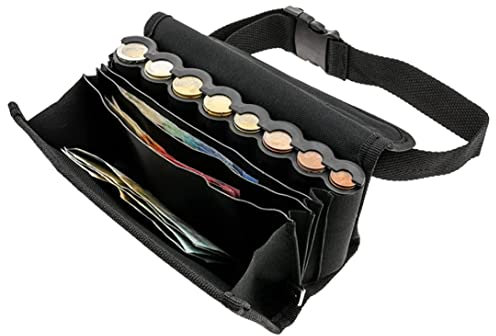 Cash -Fach -Taillenbeutel, tragbares Fanny -Paket mit Euro -Münzspender, einstellbarer Münzsortierer für Kellnerin, Server, Sammler, Kassierer