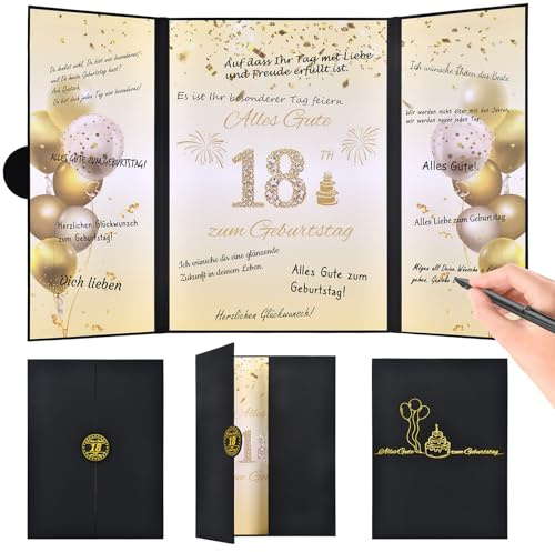 Yibat Geburtstagskarte 18 Aufklappbare Große Gästebuch Geburtstag Karten Grußkarte Geburtstag Geschenk für Frauen Männer Party Jubiläum