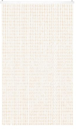 IlGruppone Tenda Antimosche per Porta Finestra A Pannello con Telaio in PVC, in più Colori, Moschiera con Corde a Perline per Esterno Interno Fili a Caduta - Beige - 100 x 220 Cm