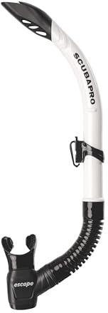 SCUBAPRO Escape Semi-Dry Snorkel, with Purge Valve and Splashguard Barrel-Top Design, White