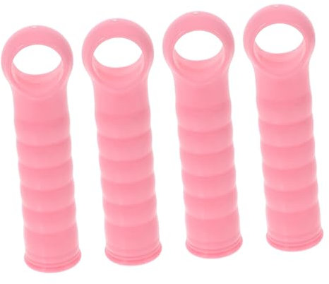 Amosfun 4 Piezas trapeador Agarre de la Barra de la fregona Tapa del Extremo del Palo de Escoba empuñadura de Mango de Escoba Funda para Cabezal de Palo de tendedero el plastico Rosa